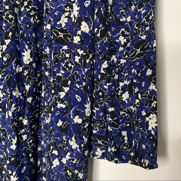 NWT ZARA Blue Floral Long Sleeve Ruffle Hem Mini Dress Size S - Picture 11 of 15